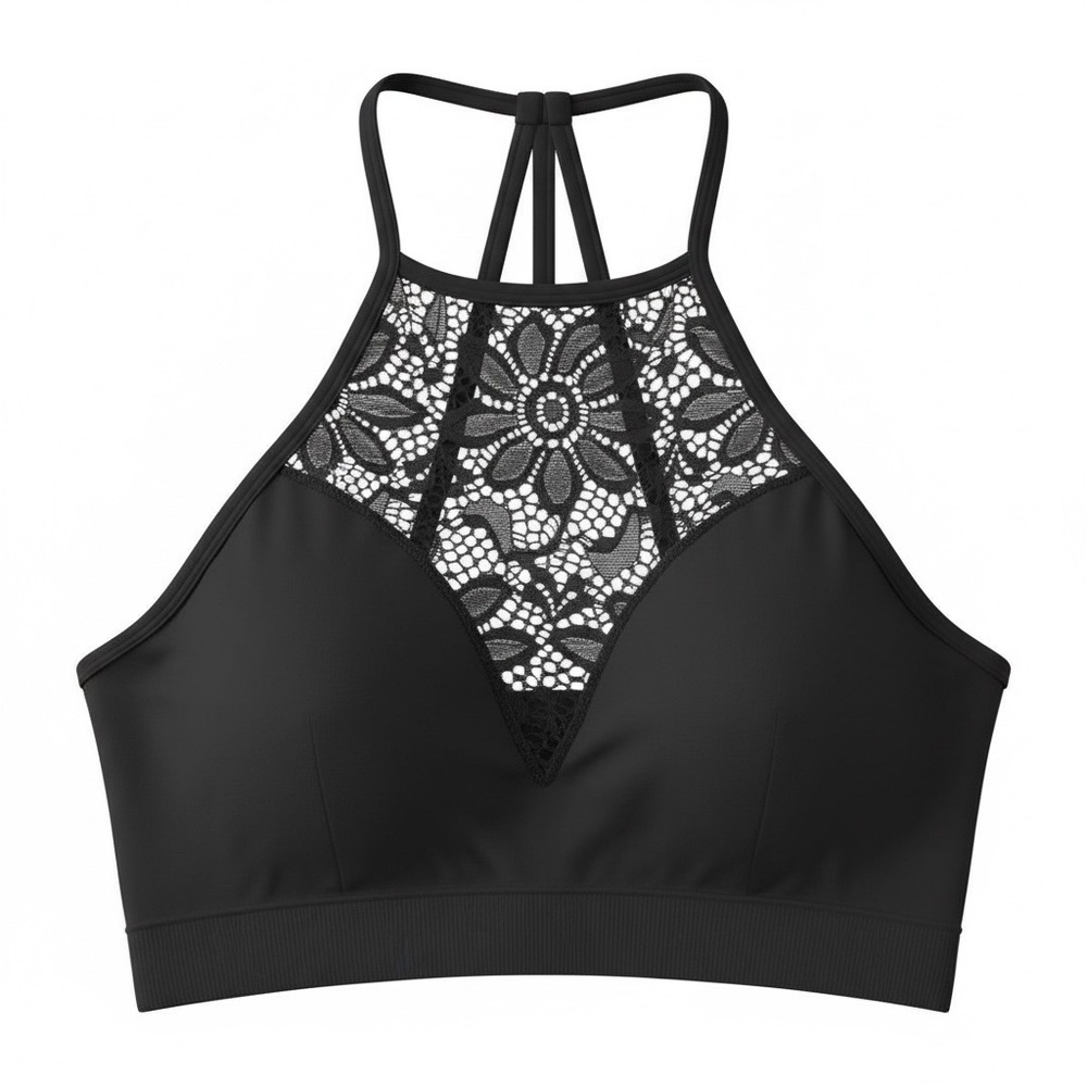Zenana Outfitters Black Floral Lace Bralette